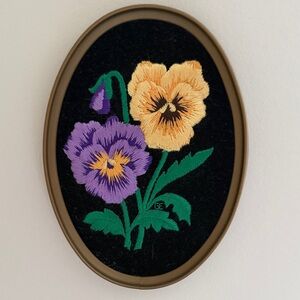 Floral Embroidered Wall Art